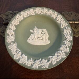 Wedgwood Sage Green Jasperware Plate | Made in England
